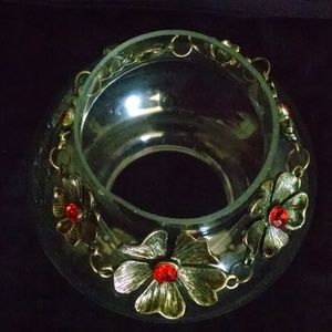 Vintage Antique Style Ruby Red Rhinestone Bracelet